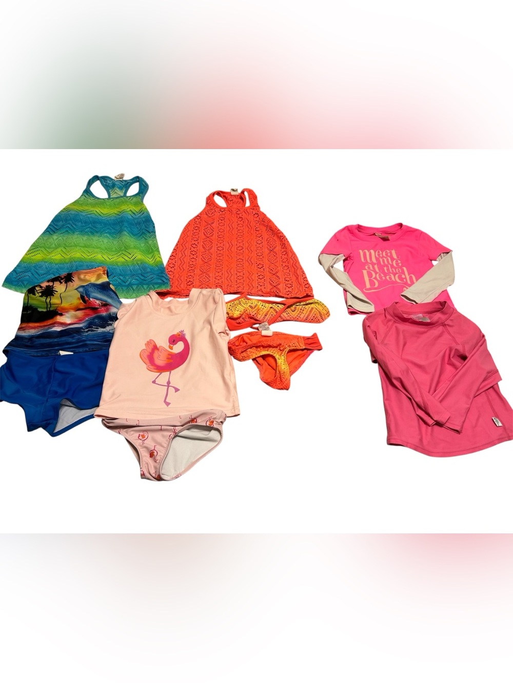 Bundle & Save. Size 4/5 Girls Mixed Swimwear Lot - Pink, Orange, Blue, Green